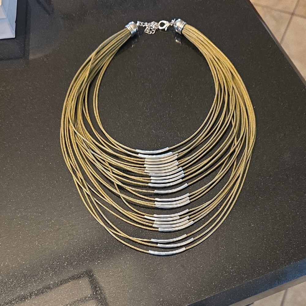 Elegant  Silver Multi-Strand Necklace